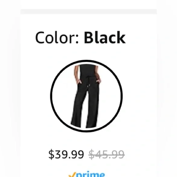 NEW-Soft  women’s black elastic waist
Draw string  cotton, one piece jumpsuit - Picture 3 of 9